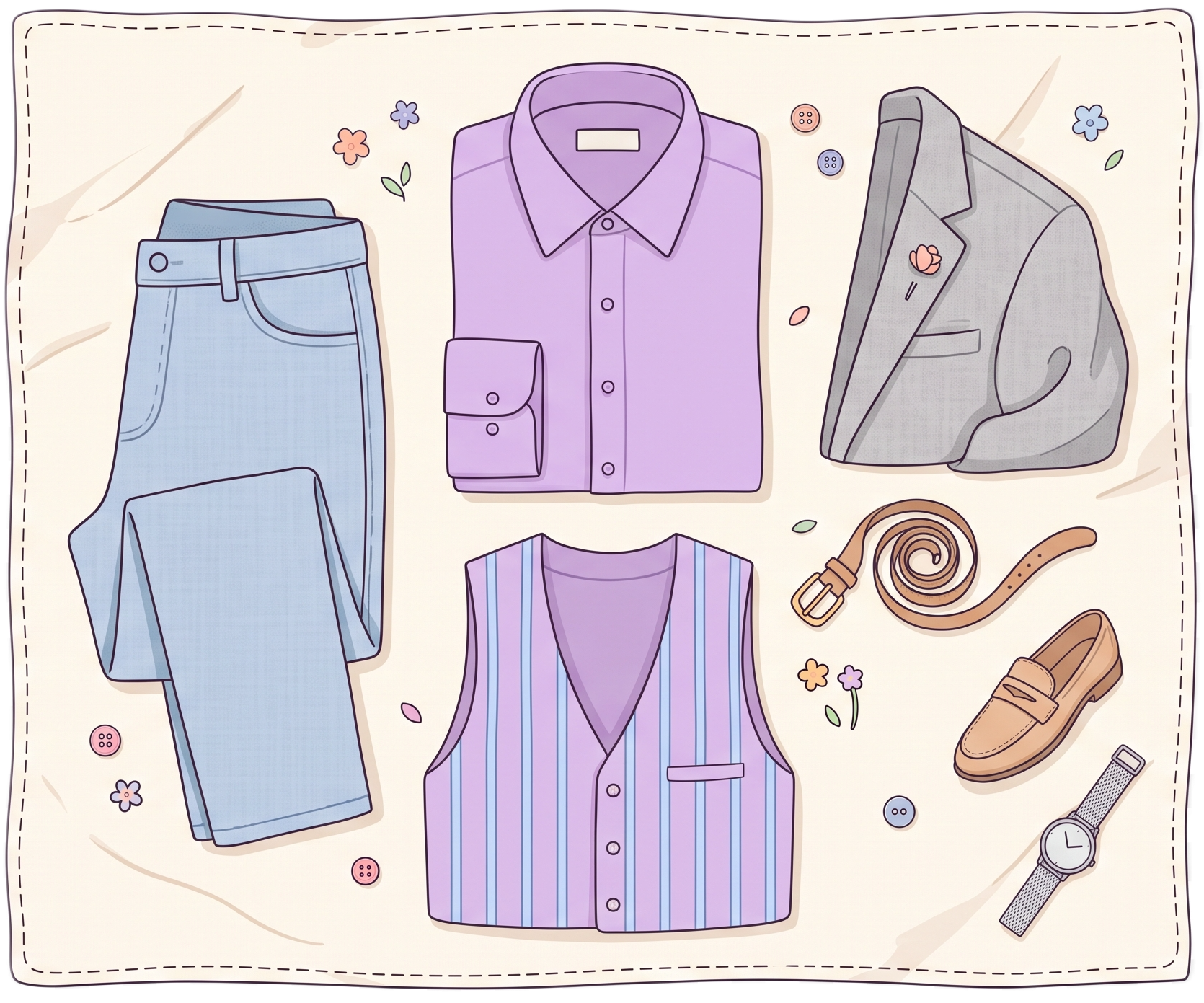 Men — flat pastel illustration