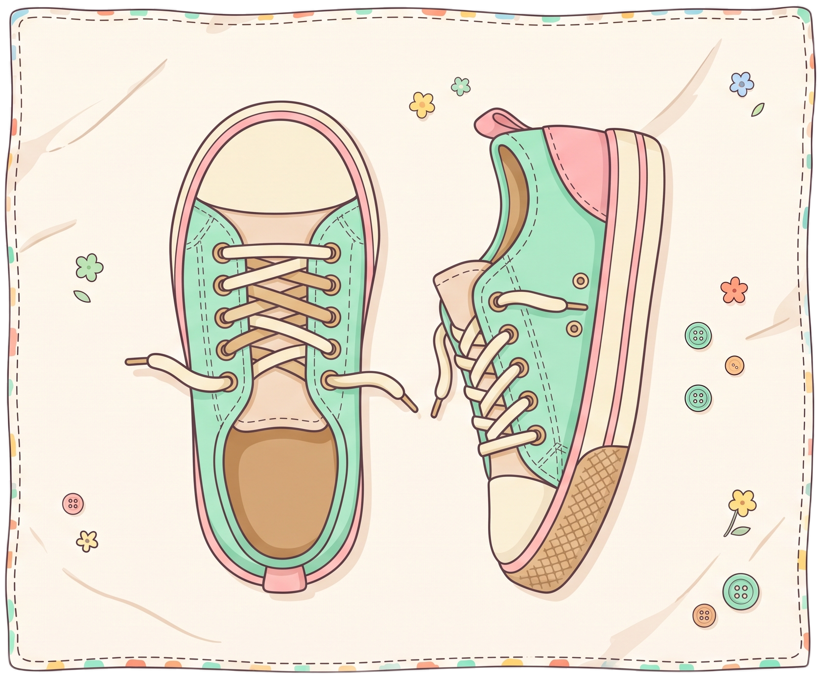 Shoes — flat pastel illustration